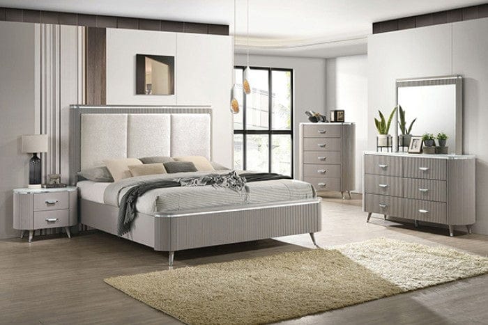 Furniture of America - Aldridge 5 Pc. Queen Bedroom Set w/ Chest in Light Gray - FM7243GY-Q-5PC-CHEST View 1