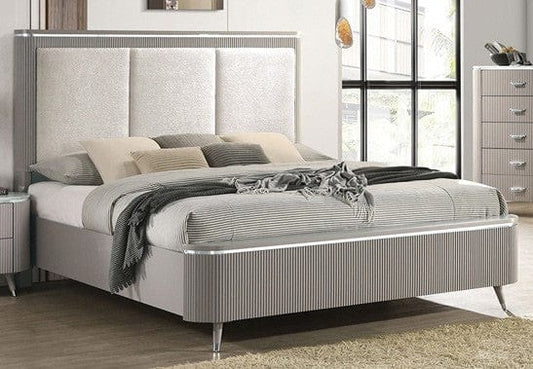 Furniture of America - Aldridge E.King Bed in Light Gray - FM7243GY-EK-BED View 1