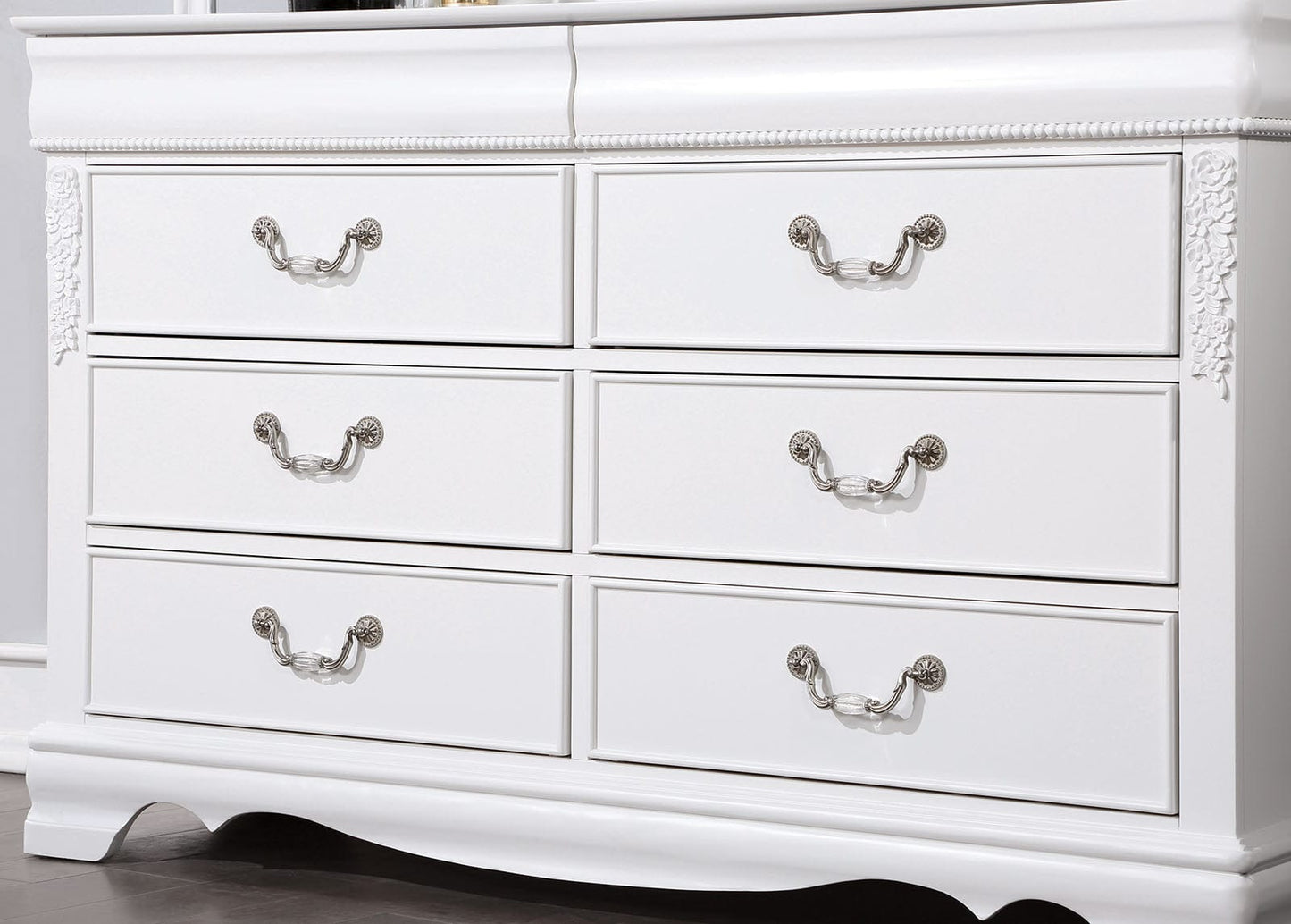 Furniture of America - Alecia 4 Pc. Twin Bedroom Set in White - CM7458WH-T-4PC View 3