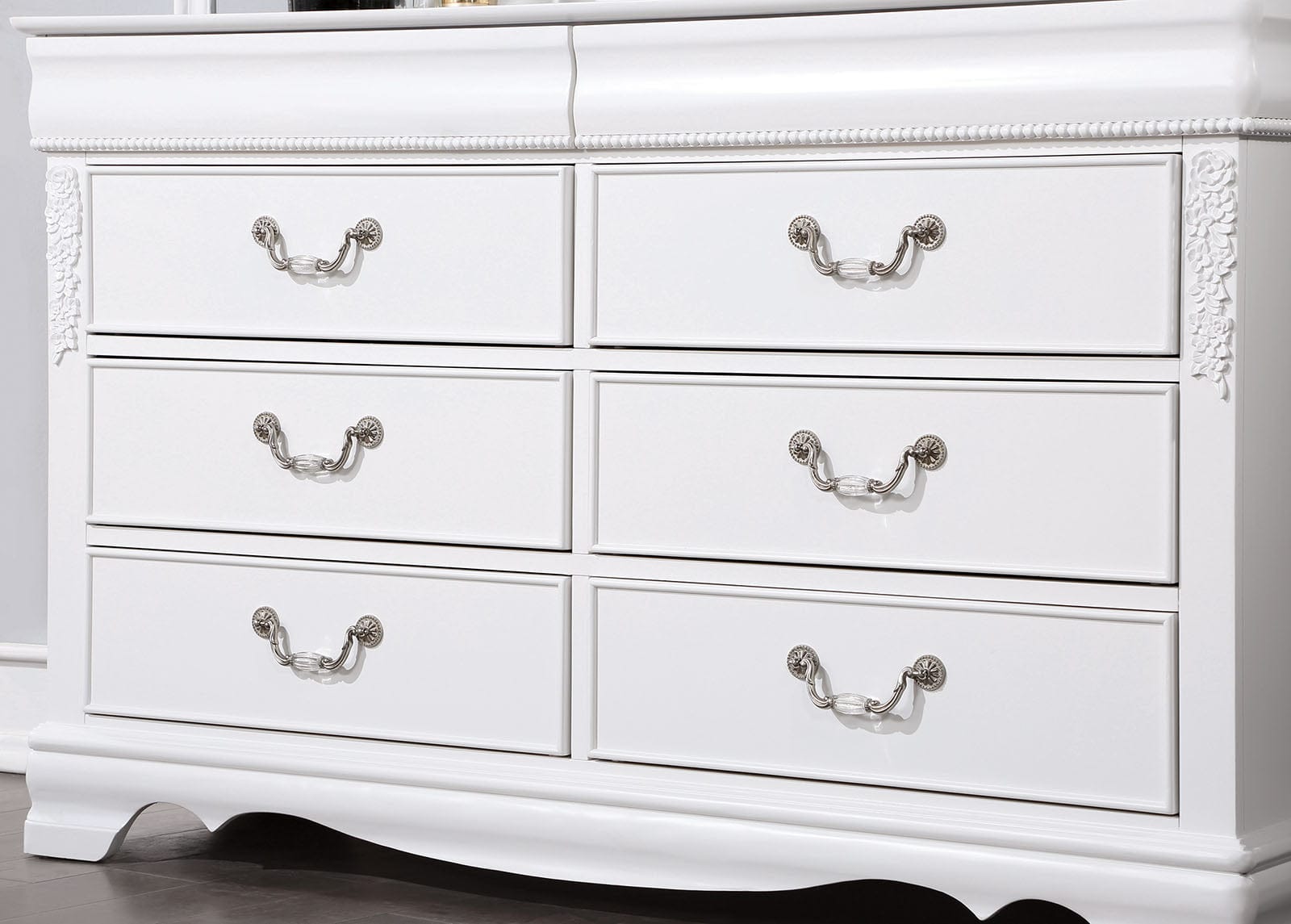 Furniture of America - Alecia 4 Pc. Twin Bedroom Set in White - CM7458WH-T-4PC View 3