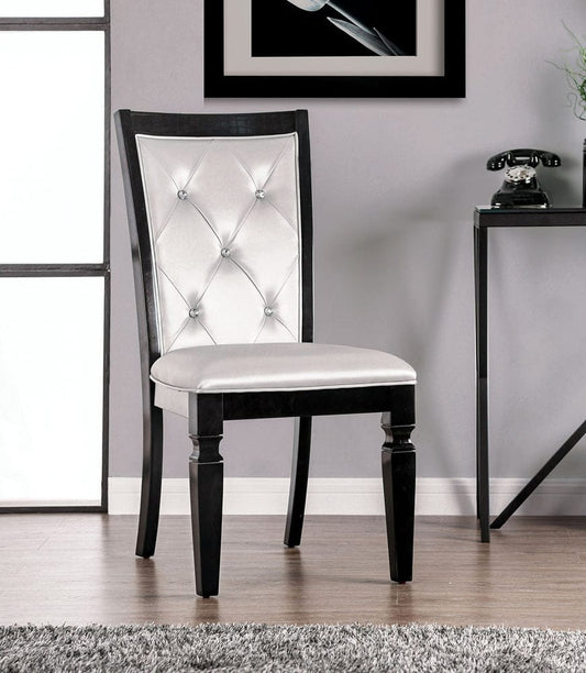 Furniture of America - Alena Side Chair in Black/Silver - CM3452BK-SC-2PK View 1