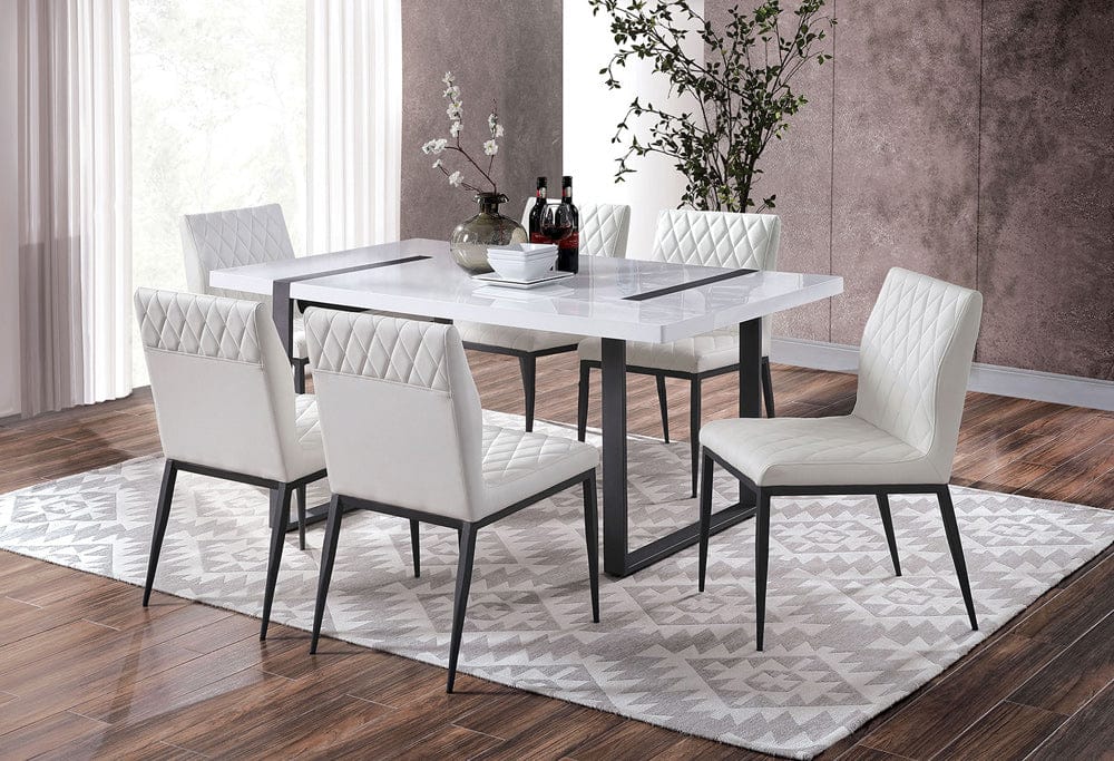 Furniture of America - Alessia 7 Pc. Dining Table Set in White/Black - FOA3769T-7PC View 1