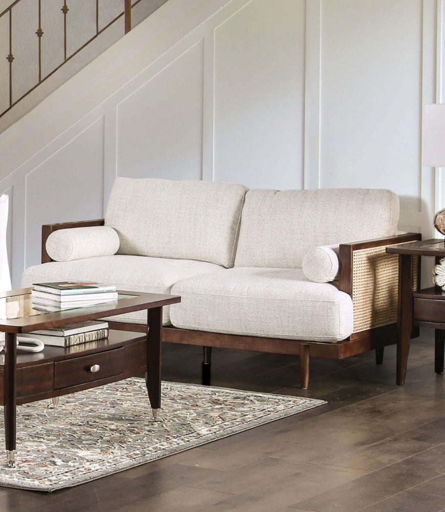 Furniture of America - Alesund Loveseat in Beige/Walnut - CM9982-LV View 1