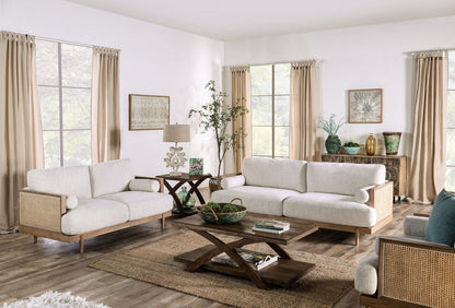Furniture of America - Alesund Sofa in Beige/Light Oak - CM9981-SF View 2