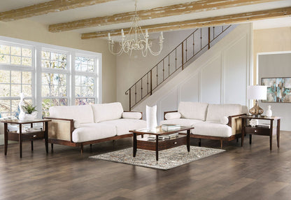 Furniture of America - Alesund Sofa in Beige/Walnut - CM9982-SF View 2