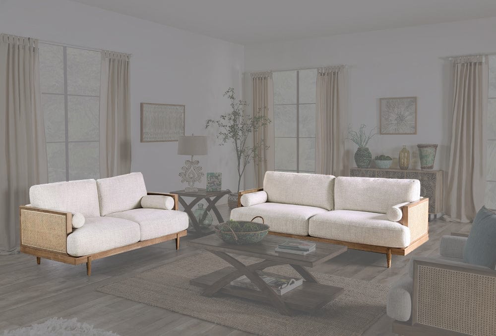 Furniture of America - Alesund Sofa + Loveseat in Beige/Light Oak - CM9981-2PC View 1
