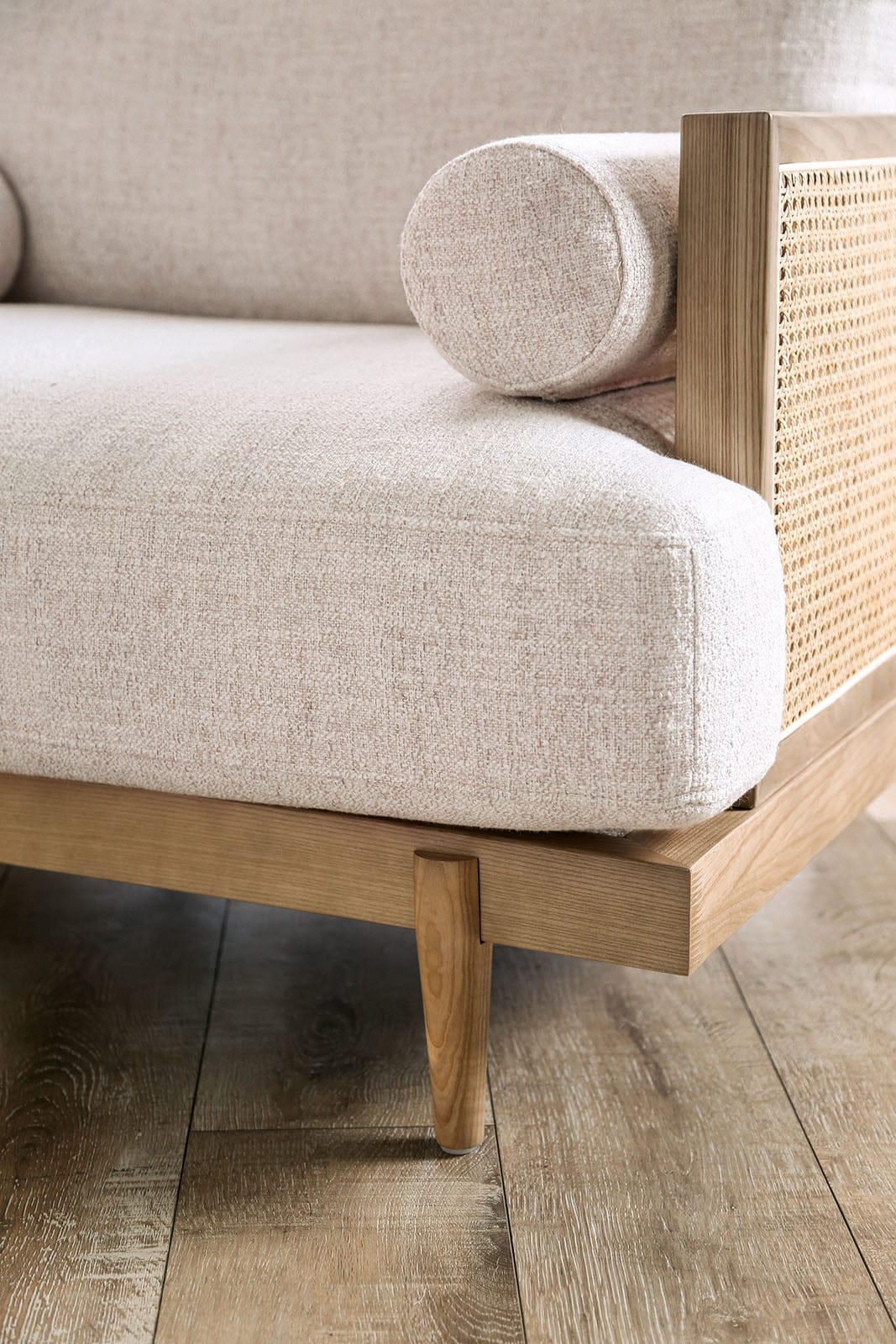 Furniture of America - Alesund Sofa + Loveseat in Beige/Light Oak - CM9981-2PC View 5