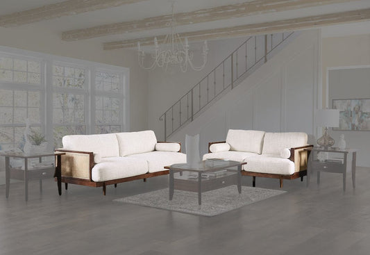 Furniture of America - Alesund Sofa + Loveseat in Beige/Walnut - CM9982-2PC View 1