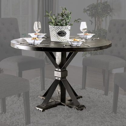 Furniture of America - Alfred Round Table in Antique Black/Ivory - CM3735RT View 1