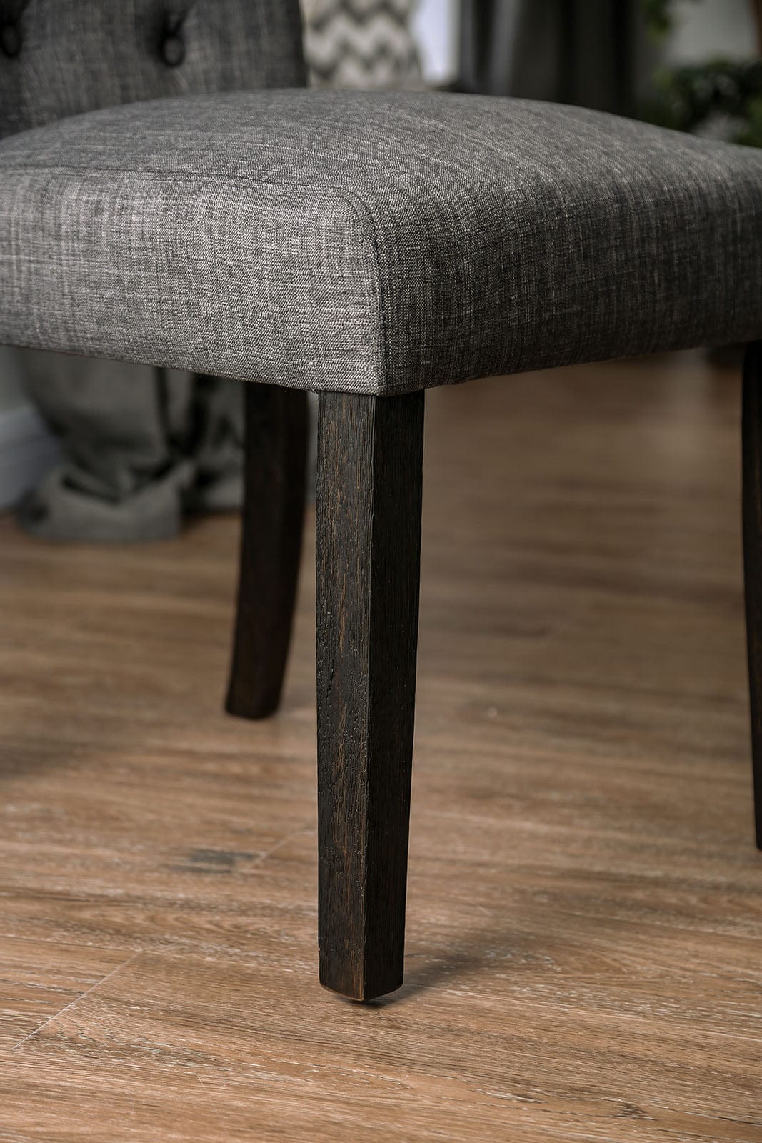 Furniture of America - Alfred Side Chair in Antique Black/Gray - CM3735GY-SC-2PK View 4