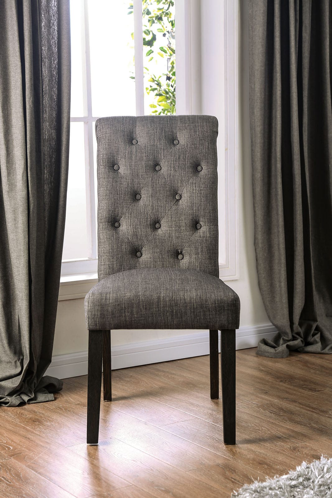 Furniture of America - Alfred Side Chair in Antique Black/Gray - CM3735GY-SC-2PK View 5