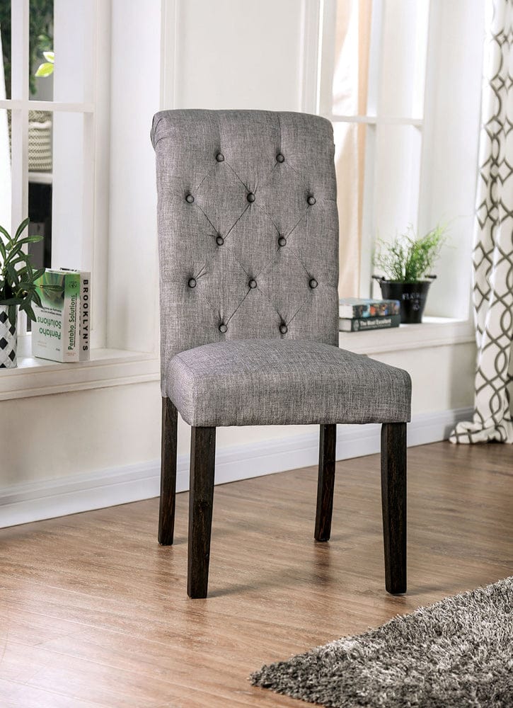 Furniture of America - Alfred Side Chair in Antique Black/Light Gray - CM3735LG-SC-2PK View 1