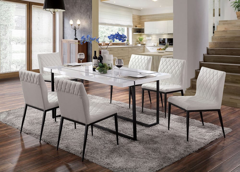 Furniture of America - Alisha Dining Table in White/Black - FOA3799T-TABLE View 3