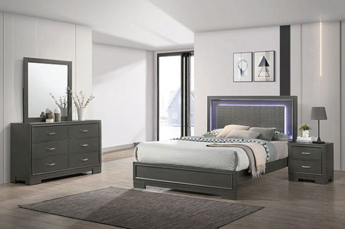 Furniture of America - Alison 4 Pc. Queen Bedroom Set in Metallic Gray - CM7416GY-Q-4PC View 1