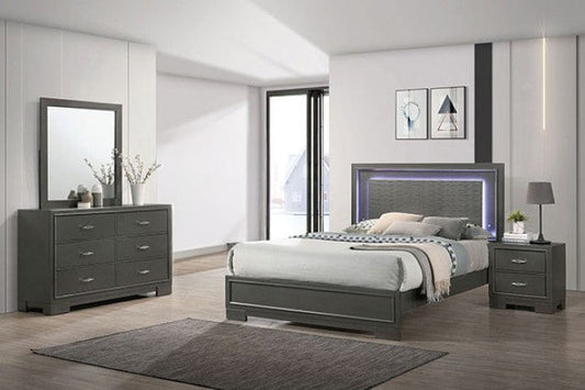 Furniture of America - Alison 4 Pc. Queen Bedroom Set in Metallic Gray - CM7416GY-Q-4PC View 1