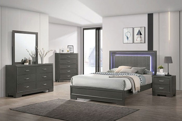 Furniture of America - Alison 5 Pc. Queen Bedroom Set w/ Chest in Metallic Gray - CM7416GY-Q-5PC-CHEST View 1