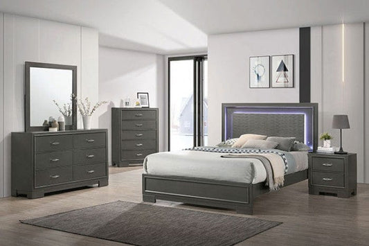 Furniture of America - Alison 5 Pc. Queen Bedroom Set w/ Chest in Metallic Gray - CM7416GY-Q-5PC-CHEST View 1