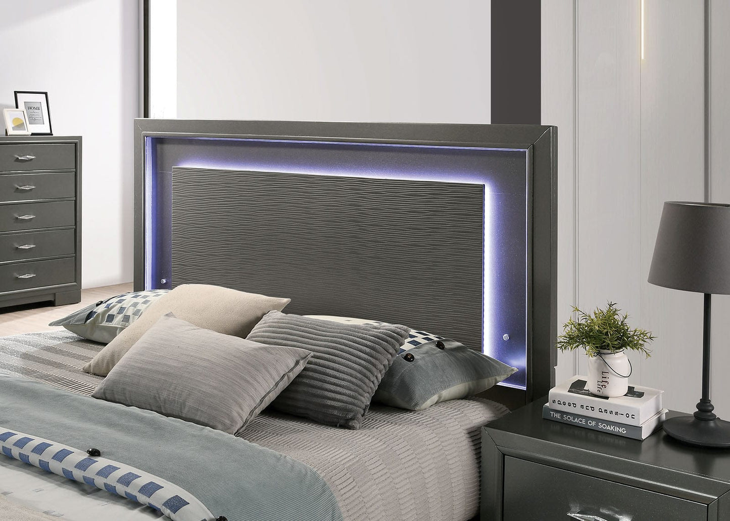 Furniture of America - Alison Queen Bed in Metallic Gray - CM7416GY-Q-BED View 2