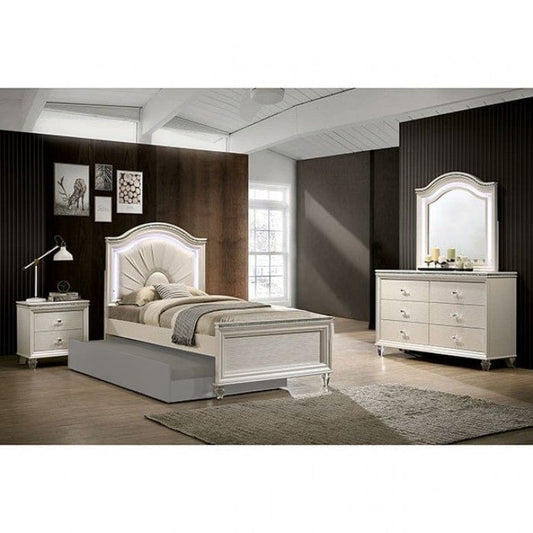 Furniture of America - Allie 4 Pc. Full Bedroom Set in Pearl White - CM7901F-4PC View 1