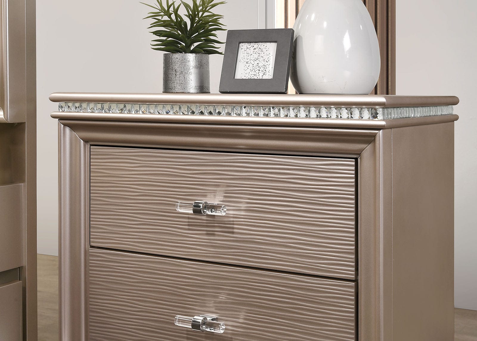 Furniture of America - Allie Nightstand in Rose Gold - CM7901RG-N View 2