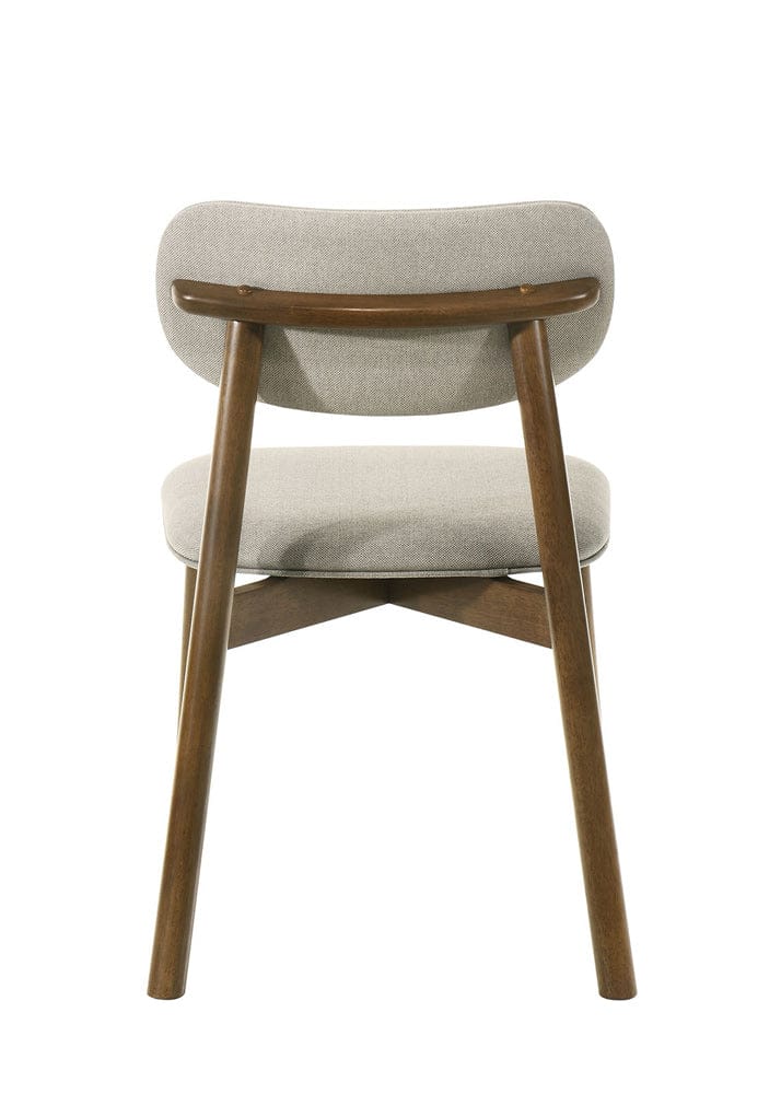 Furniture of America - Alnwick Side Chair Set of 2 in Walnut/Beige - FM3217WN-SC-2PK View 2