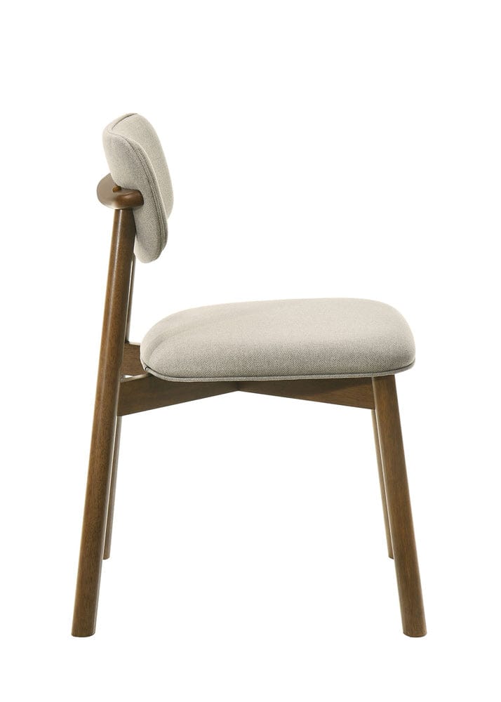 Furniture of America - Alnwick Side Chair Set of 2 in Walnut/Beige - FM3217WN-SC-2PK View 4