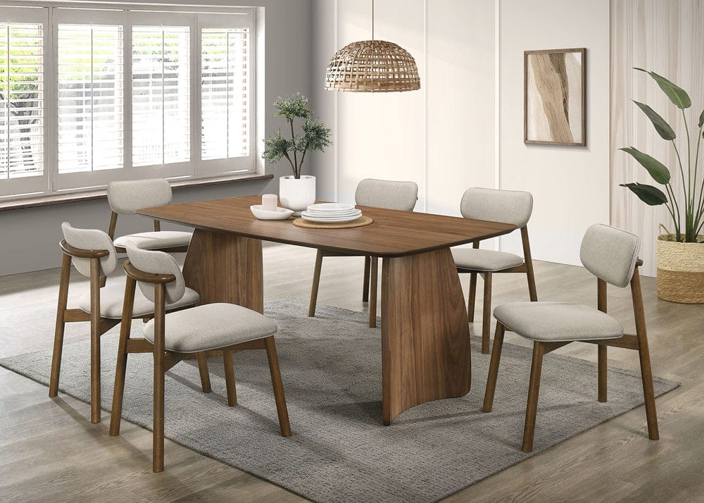 Furniture of America - Alnwick Side Chair Set of 2 in Walnut/Beige - FM3217WN-SC-2PK View 5
