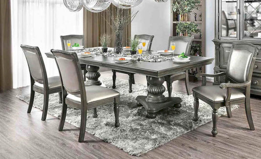 Furniture of America - Alpena - 6 Pc. Dining Table Set (2AC+4SC) - Gray - CM3350GY-T-7PC view 1