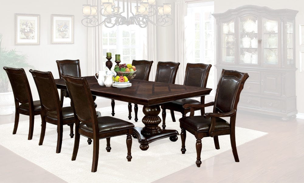 Furniture of America - Alpena 9 Pc. Dining Table Set (2AC+6SC) in Brown Cherry - CM3350T-9PC View 1
