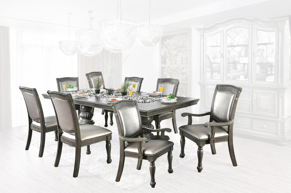 Furniture of America - Alpena 9 Pc. Dining Table Set (2AC+6SC) in Gray - CM3350GY-T-9PC View 1