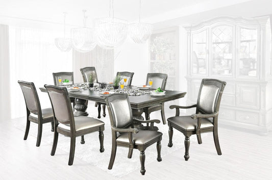 Furniture of America - Alpena 9 Pc. Dining Table Set (2AC+6SC) in Gray - CM3350GY-T-9PC View 1