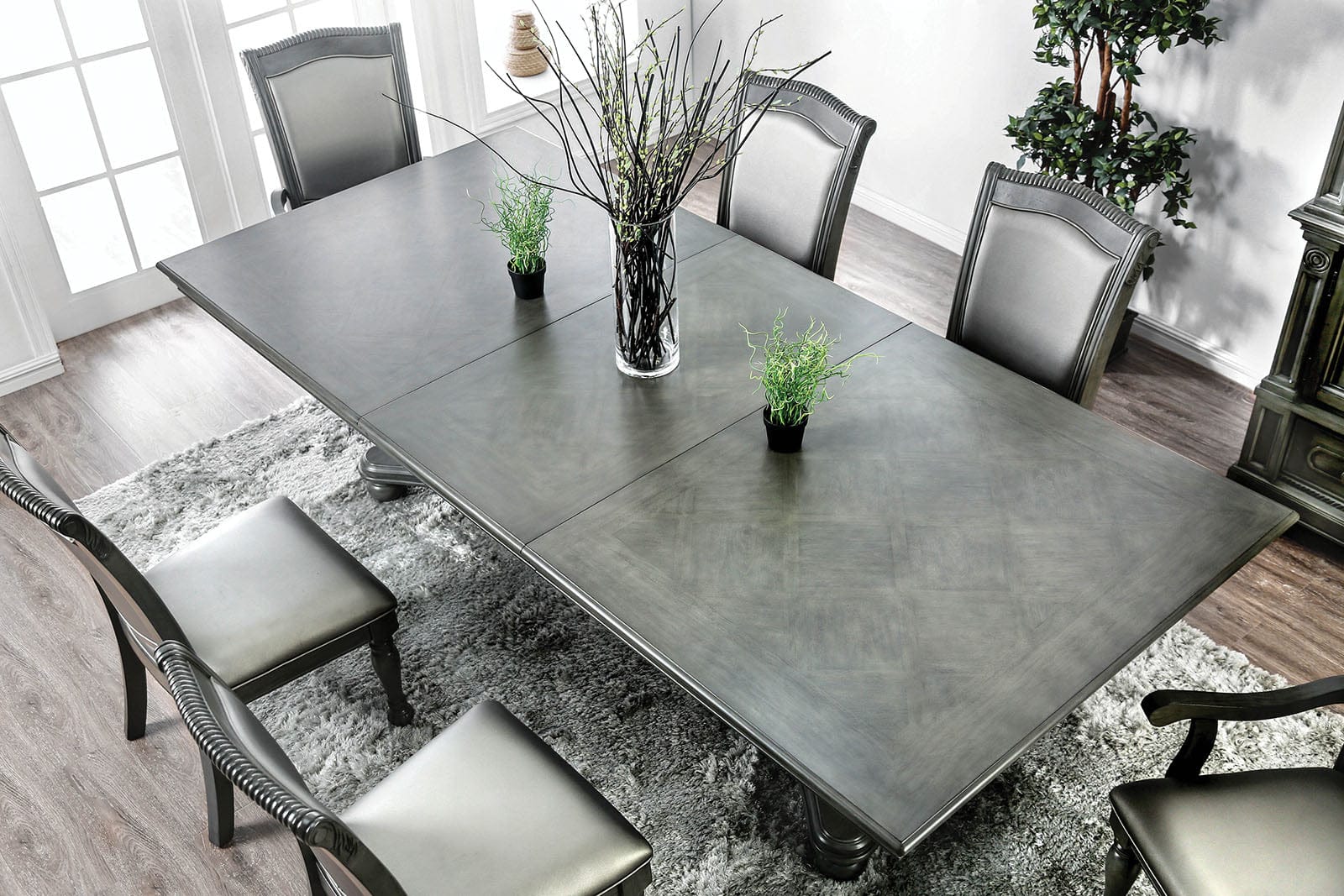 Furniture of America - Alpena Dining Table in Gray - CM3350GY-T-TABLE View 2