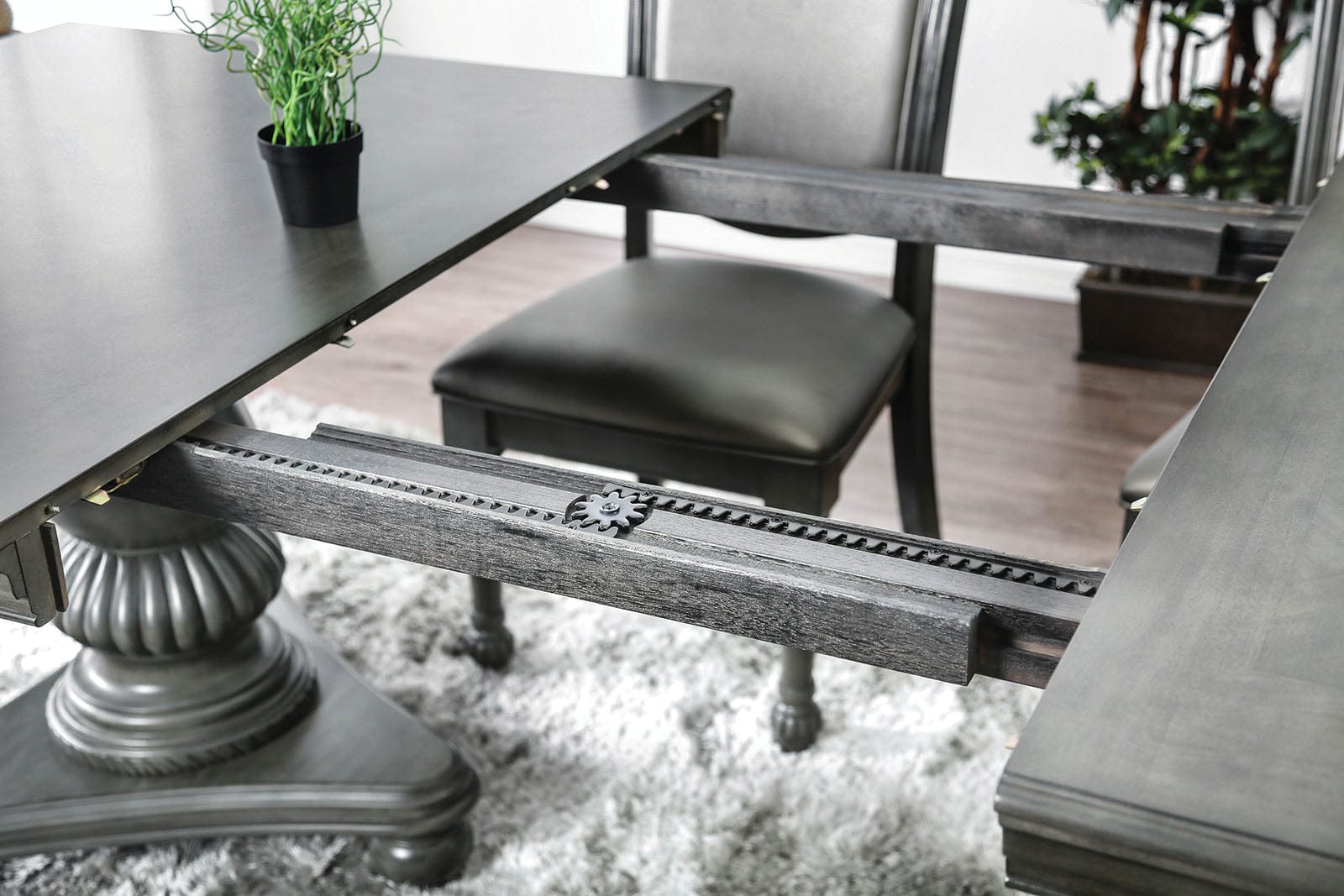 Furniture of America - Alpena Dining Table in Gray - CM3350GY-T-TABLE View 3
