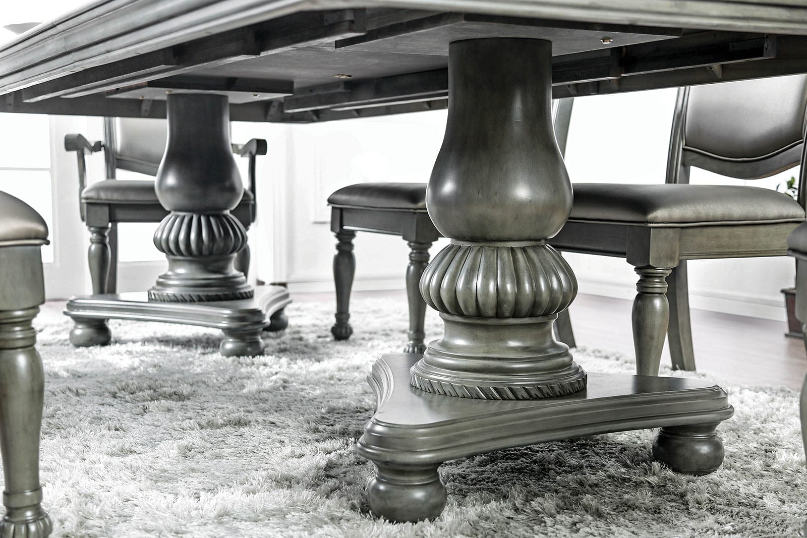 Furniture of America - Alpena Dining Table in Gray - CM3350GY-T-TABLE View 4