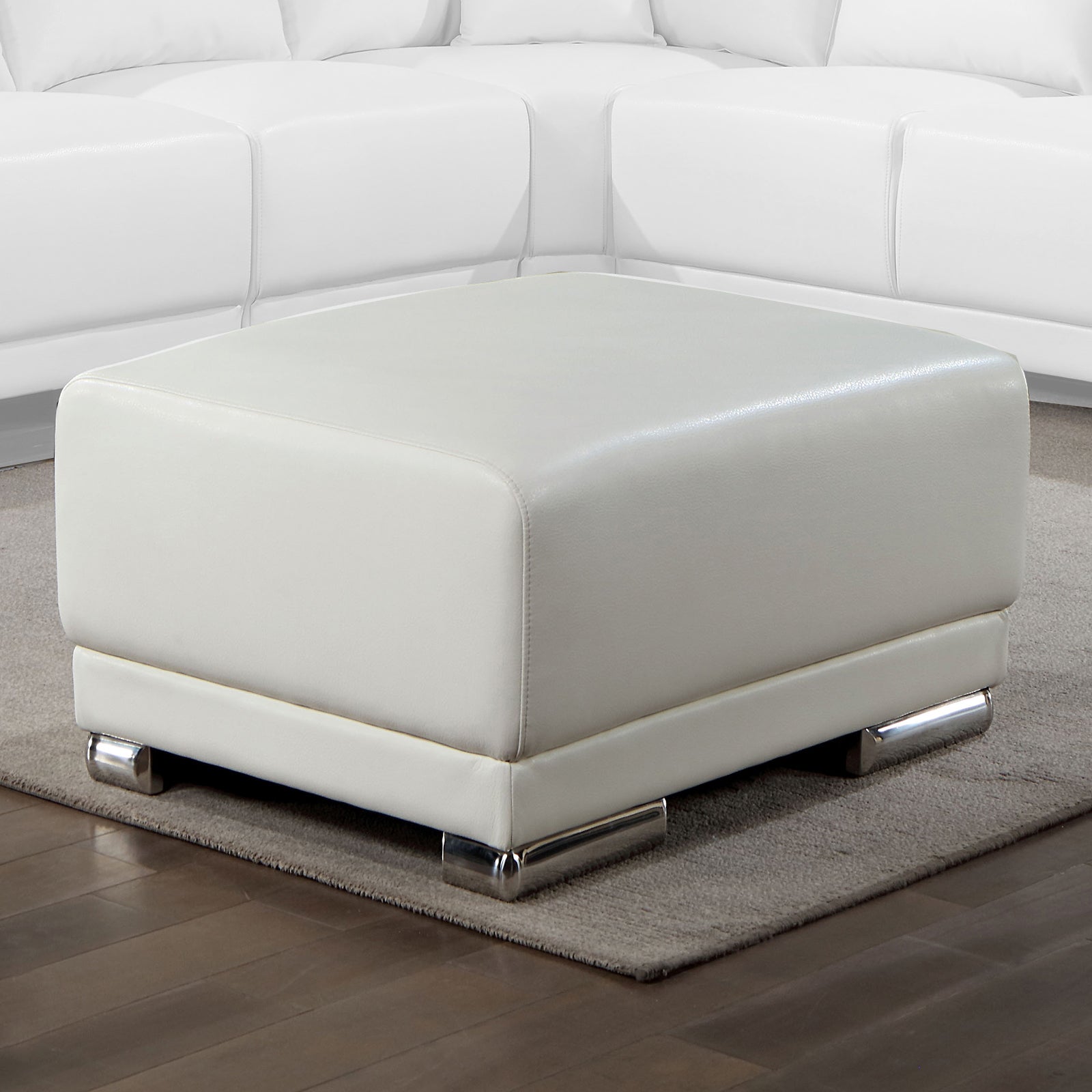 Furniture of America - Althea Ottoman in White - CM6410WH-OT View 1