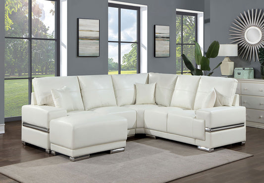 Furniture of America - Althea Ottoman in White - CM6410WH-OT View 2