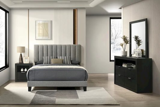 Furniture of America - Altimari - 5 Pc. Queen Bedroom Set w/ 2NS - Black - FM72026BK-Q-5PC-2NS view 1