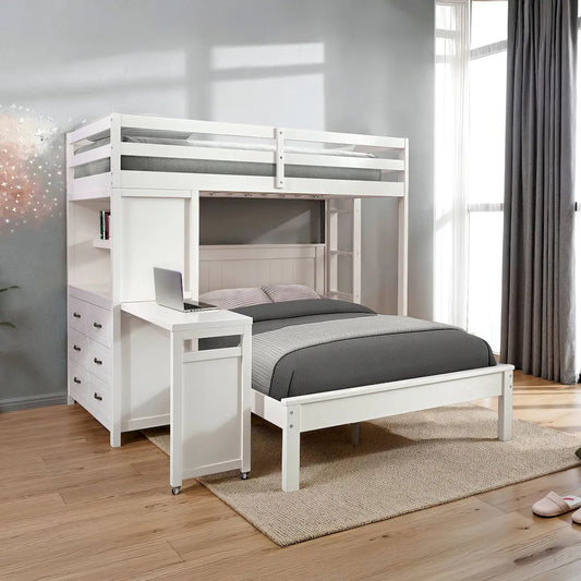 Furniture of America - Aludra - Loft Bed (Full Bed Not Included) - FM-BK205WH-T-BED view 1