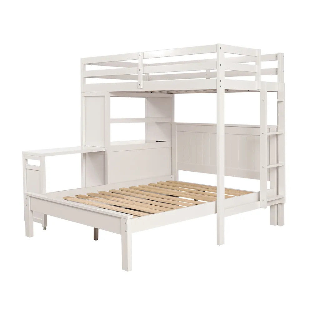 Furniture of America - Aludra - Loft Bed w/ Full Bed - FM-BK205WH-TF-BED view 5