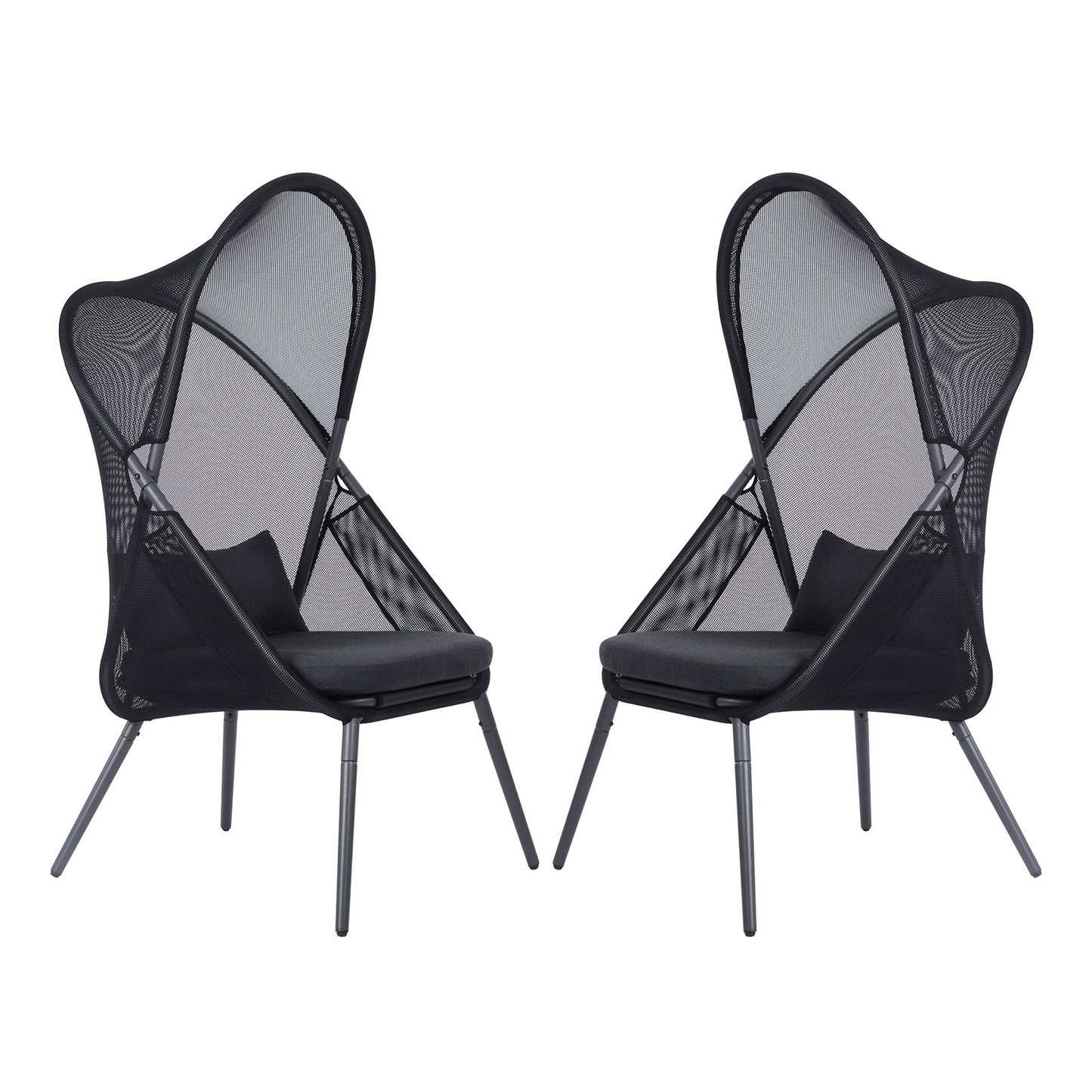 Furniture of America - Alverta Foldable Chair in Black - GM-1014BK-2PK View 2
