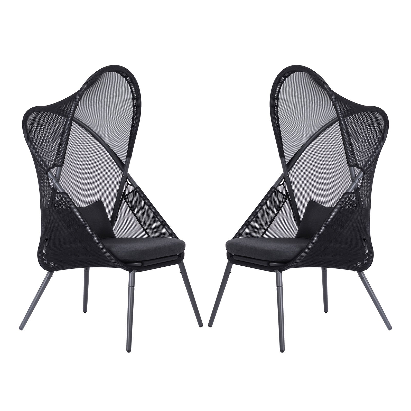 Furniture of America - Alverta Foldable Chair in Black - GM-1014BK-2PK View 2