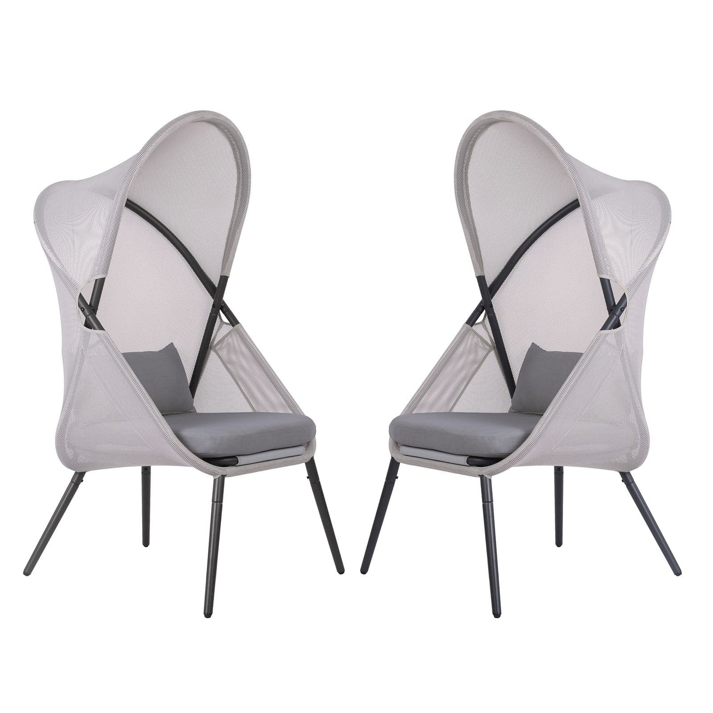 Furniture of America - Alverta Foldable Chair in Light Gray - GM-1014LG-2PK View 2