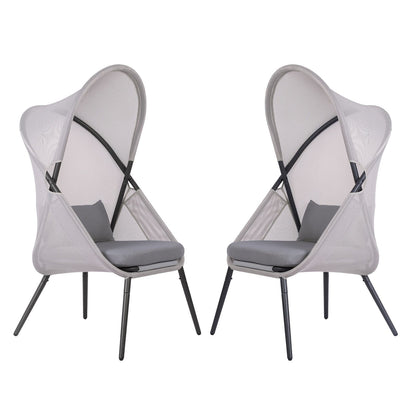 Furniture of America - Alverta Foldable Chair in Light Gray - GM-1014LG-2PK View 2