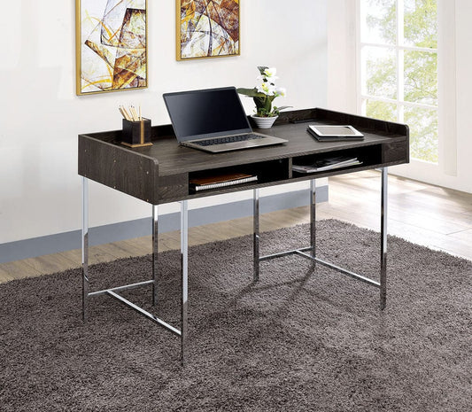 Furniture of America - Alvin Writing Desk in Brown/Chrome - CM-DK5241 View 1