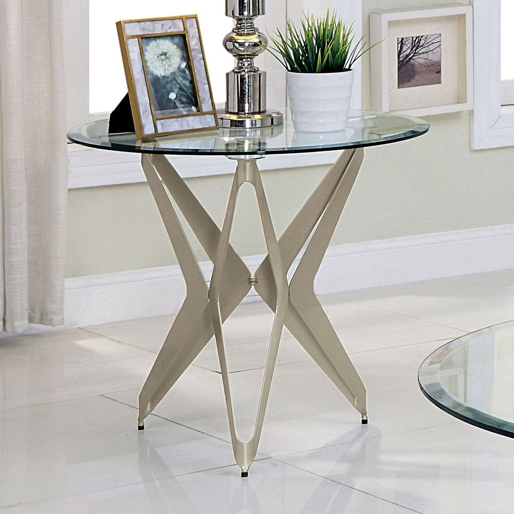 Furniture of America - Alvise End Table in Champagne - CM4377E-TABLE View 1