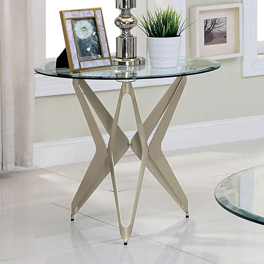 Furniture of America - Alvise End Table in Champagne - CM4377E-TABLE View 1