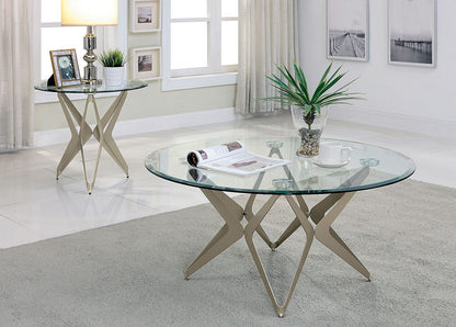 Furniture of America - Alvise End Table in Champagne - CM4377E-TABLE View 2