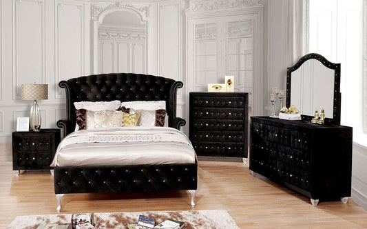 Furniture of America - Alzir 5 Pc. Queen Bedroom Set w/ Chest in Black - CM7150BK-Q-5PC-CHEST View 1