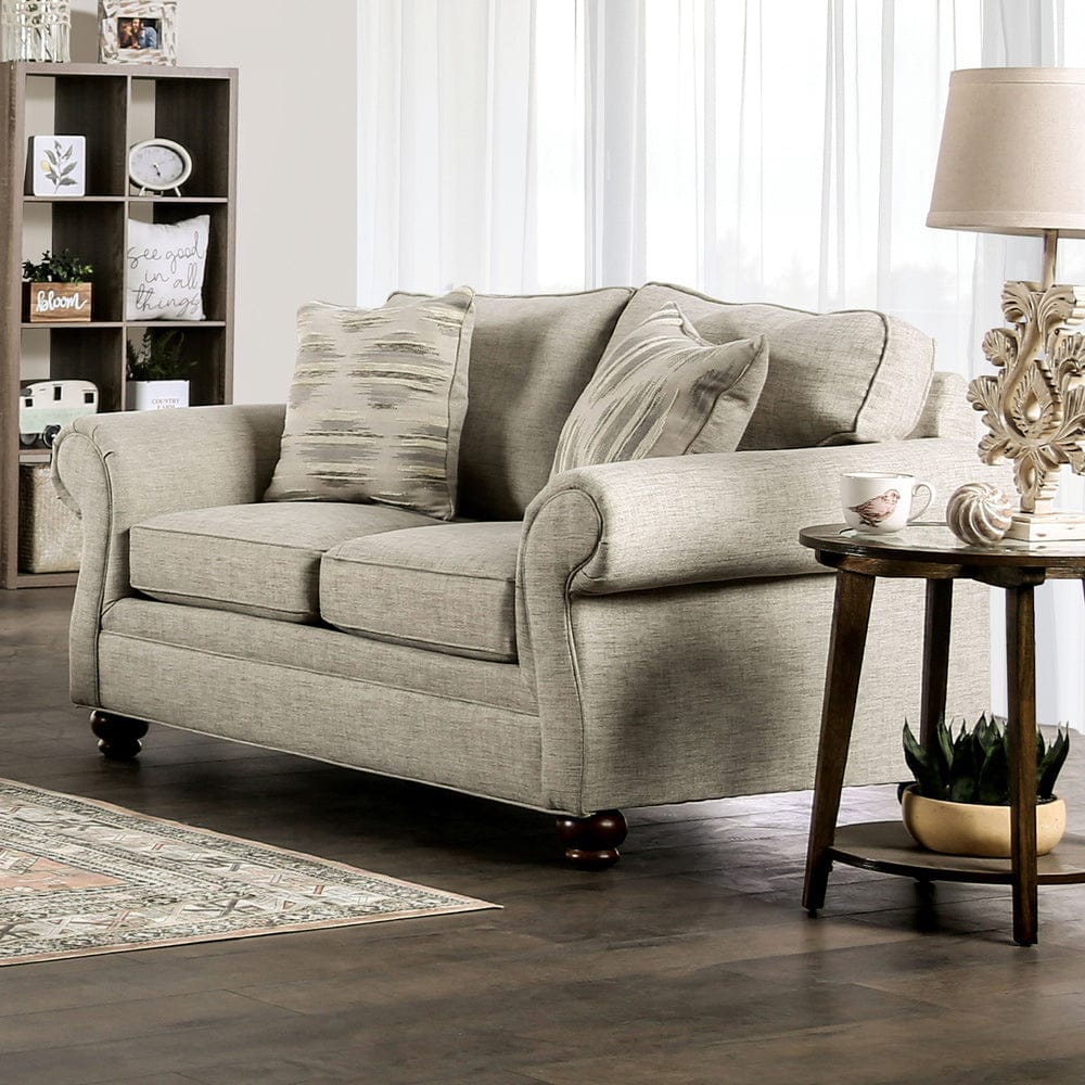 Furniture of America - Amaya Loveseat in Cream - SM5411-LV View 1