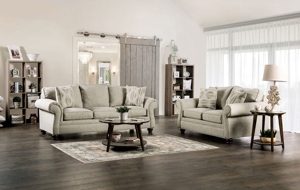 Furniture of America - Amaya Sofa + Loveseat in Cream - SM5411-2PC View 1